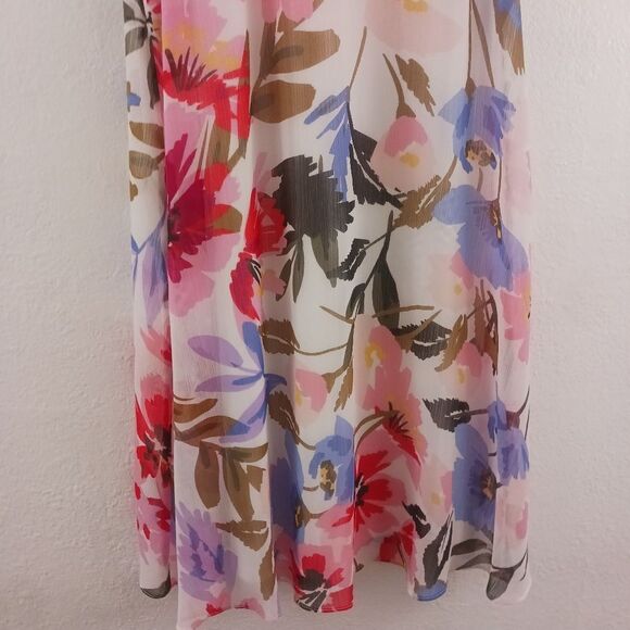 Calvin Klein sleevles Floral-Print Trapeze Dress size 4 - Picture 4 of 7